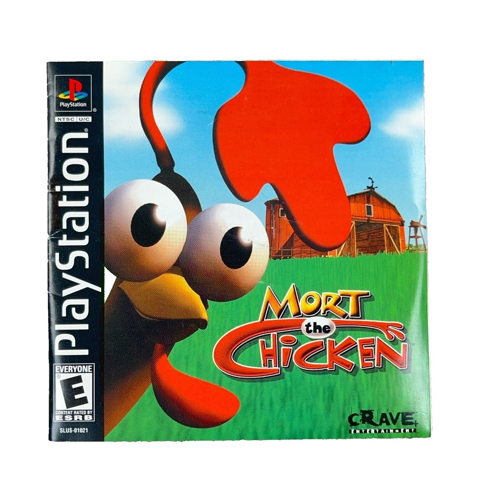 PlayStation 1 PS1 Mort The Chicken Replacement Manual Only Original Black Label